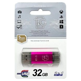 Usb 32Gb T&G 009 Star series (Type C 2.0) Fuchsia