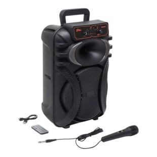 Портативна колонка ZQS10101 (USB+SD+Bluetooth+FM+дисплей+1-динамік+2мікрофона 44см*30см*24см) Black