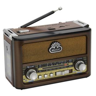 Радіоприймач Golon RX-BT087 (Bluetooth, USB+SD, ліхтарик) Brown