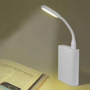 LED USB лампочка 3W гибкая, холодный свет белая (М)