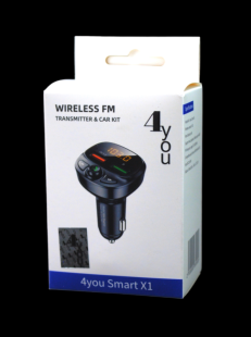 FM модулятор 4you Smart X1 (QC3, 5V/3A, 18W, 2USB, MP3, bt 5.0, Гарантія 12міс) (від 5шт - 5%)