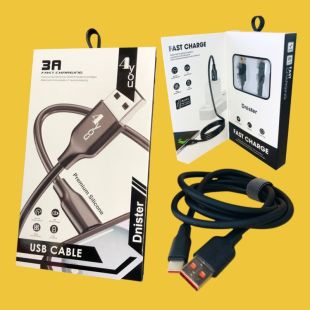 Usb-cable Type-C 4you Dnister black (3A, Silicon Perfect) - Новая упаковка!