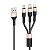 Usb-cable 3 in1 Micro USB / iPhone5 / Type-C HOCO X26 Xpress 2A 1m (круглий, тканинний) Black/gold