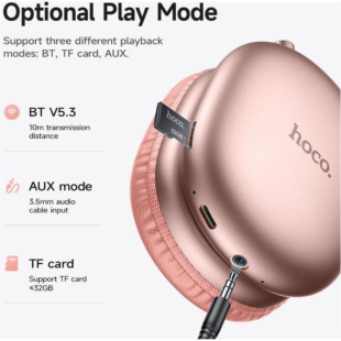 Bluetooth-гарнітура HOCO W35 Max (Bluetooth 5.3, монітори) Pink