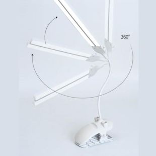 LED настільна USB лампа гнучка, подвійна, 1 акумулятор + прищіпкою біла (М) - Ціна Тижня!