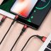 Usb-cable 3 in1 Micro USB / iPhone5 / Type-C HOCO X26 Xpress 2A 1m (круглий,тканинний) Black/red