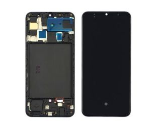 LCD Samsung A50/A505 с черным тачскрином + корпусная рамка OLED (M) 