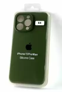 Чохол iPhone 15ProMax Silicon Case original FULL Camera №64 olive green (4you)