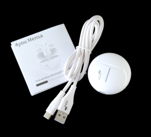 Bluetooth-гарнітура 4you MENSA white (BT 5.3, Гарант.12мес, РРЦ - 745грн) (від 5шт - 5%)