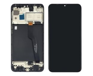 LCD Samsung A10/A105 (2019) із чорним тачскрином + корпусна рамка (M) 