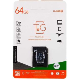 Micro SD 64Gb T&G Class 10 с ад. (UHS-1)