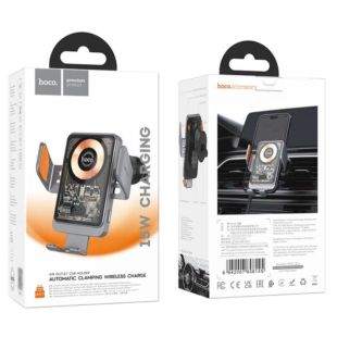 Holder HOCO HW7 Transparent Discovery Edition із бездротовим зарядним Grey