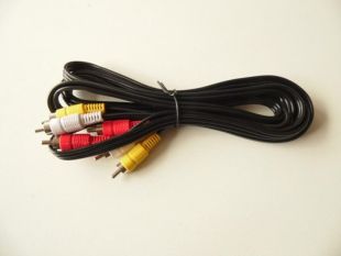 Аудио кабель RCA:3RCA-3RCA (3 тюльпана) 1.5m Black