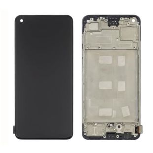 LCD Oppo A78 (4G) з чорним тачскрином та корпусною рамкою IPS (М)