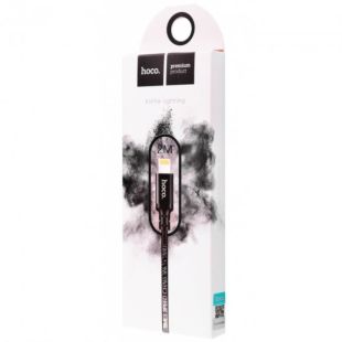 Usb-cable iPhone 5 HOCO X14 Times 2m (круглий, тканевий, метал. коннект) Black