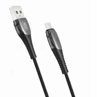 Usb-cable Micro USB XO NB145 2A 1m ( круглий, тканевий, метал.коннект ) Black