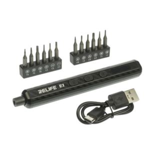 Викрутка акумуляторна Relife E1 Carbon з LED підсвічуванням (12 біт, USB-Type-C) (M) 