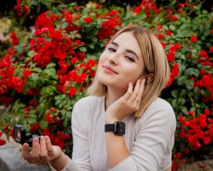 Bluetooth-гарнитура 4you VELA black (DotsDesign,BT 5.2,Гар12мес,РРЦ - 708г) - ВКУСНАЯ ЦЕНА!