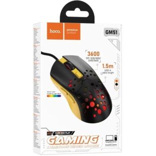 Мышь проводная HOCO GM51 Black/yellow