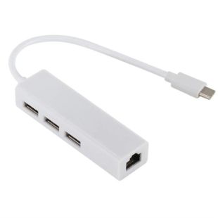 HUB Type-C на 3 USB 2.0 + RJ45 мережна карта