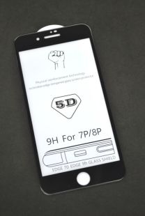 Защитное стекло iPhone 7+ /8+ 3D/6D Black 4you