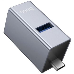Hub HOCO HB54A 3in1 (Type-C to USB2.0*2+USB3.0) Grey