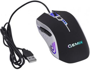 Мышь проводная Gemix W100 Black + игровая поверхность