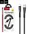 Usb-cable Type-C HOCO U70 Splendor 3A 1.2m (метал. конект, плоский, тканинний) Dark grey