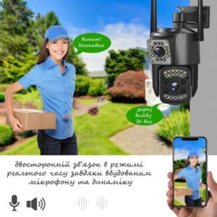 IP-камера V380 SC03 уличная (SIM-карта, на 2 камеры) Black