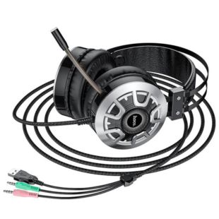 Гарнитура HOCO ESD05 (микрофон,подсветка) (Мониторы) Black