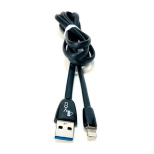 Usb-cable iPhone 5 4you Merla (2A, silicon, чорний, преміум упаковки)