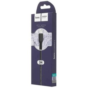 Usb-cable iPhone 5 HOCO X20 Flash 3m (круглий) Black