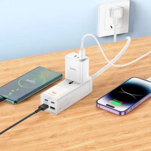 Удлинитель сетевой HOCO AC10A PD65W (2USB/2Type-C/1xSocket) White