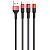 Usb-cable 3 in1 Micro USB/iPhone5/Type-C HOCO X26  Xpress 2A 1m (круглый, тканевой) Black/red