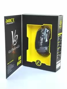 Миша провідна V9 чорно / середа (Imice, ігрова, 3D, 800-4000сpi, Led, тканевий шнур)