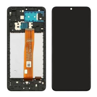 LCD Samsung A02/A022 (2021) із чорним тачскрином + корпусна рамка (М)