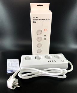 Мережевий фільтр CZ-A26 1.8м (4 розетки, 4 USB, 16A, app control, Timing, Remote Control)