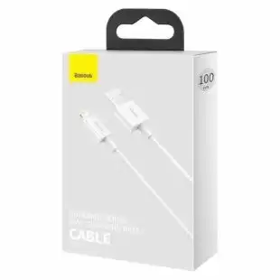 Usb-cable iPhone 5 Baseus Superior Series CALYS-A02 2.4A 1m (круглий шнур) White