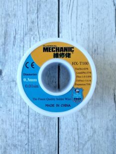 Припій котушка MECHANIC HX-T100 0,3 мм, 55 гр, Sn 63%, Pb 37% (M)
