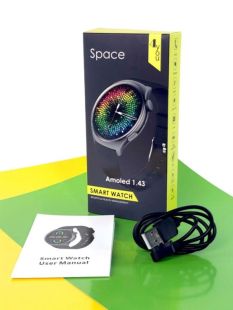 Годинник Smart Watch 4you SPACE (1.43 AMOLED, Дзвінки, ліхтарик, aluminum,12мес гар) DARK - Новинка!