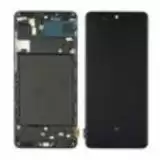 LCD Samsung A71/A715 із чорним тачскрином + рамка OLED (M) ШИРОКА РАМКА