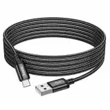 Usb-cable Micro USB HOCO X91 2.4A 3m (круглий,тканинний) Black