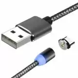 Usb-cable Type-C Aspor-360Pro magnetic 2.4A 1m (круглий, тканина + пластик, метал.коннек) Black