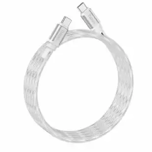 Cable Type-C/Type-C HOCO X98 60W 1m (круглий,тканинний) Silver