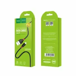 Usb-cable iPhone 5 HOCO X27 2.4A 1.2m (круглий) Black