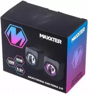 Акустика Maxxter CSP-U005RGB 2.0 (6 Bт) (підсвічування) Black