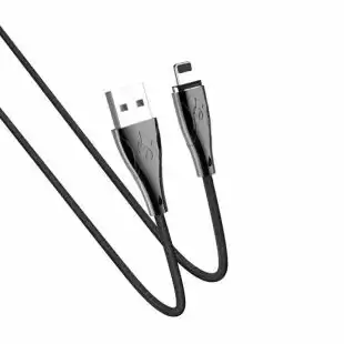 Usb-cable iPhone 5 HOCO U75 Blaze magnetic 3A 1.2m (метал.коннект, круглий, LED) Black