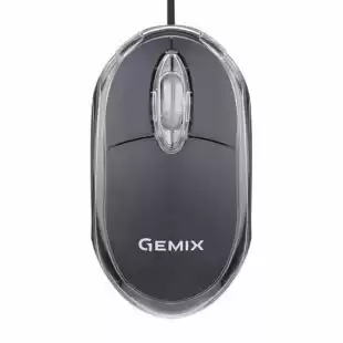 Миша провідна Gemix GM-105 (з прозорою вставкою) Black