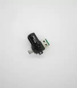 Card Reader 2 in1 TU004 micro SD/SD для micro USB/USB (тех.пак.) Black