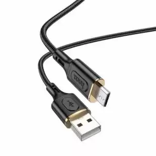 Usb-cable Micro USB HOCO X95 2.4A 1m (круглий,тканинний) Black